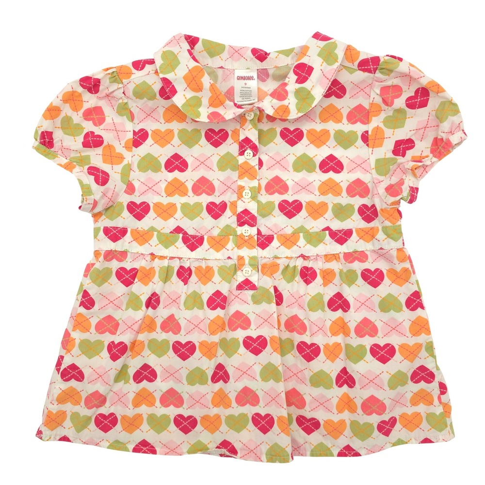 Vintage Gymboree 2008 "Popstar Academy" Heart Button Down Top Size 9